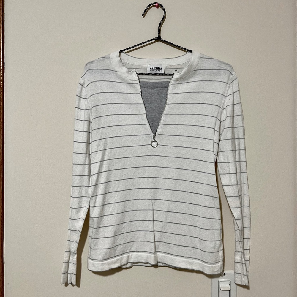 27 miles Malibu half zip striped sweater